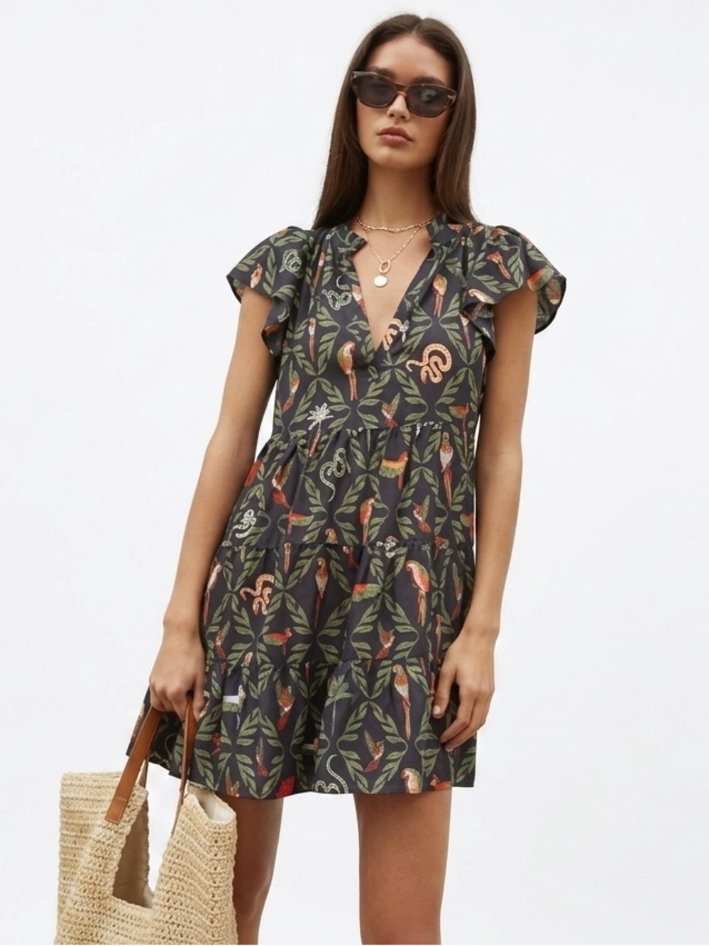 By Anthropologie Shelbie Mini Tiered Dress